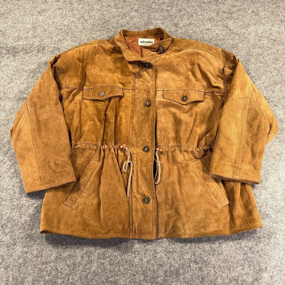 Vintage Split End Ltd Jacket Womens Medium Brown Suede Leather Rockabilly‎ 80s